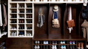 Solid Wood Walk-in Shoe Cabinet Design