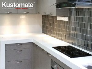 Concrete Kitchen Countertops With Melamine Cabinets - Kitchen View
