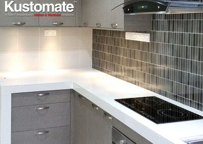 Concrete Kitchen Countertops With Melamine Cabinets - Kitchen View