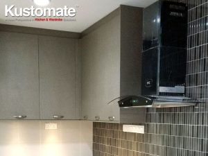 Concrete Kitchen Countertops With Melamine Cabinets - Wall Cabinets