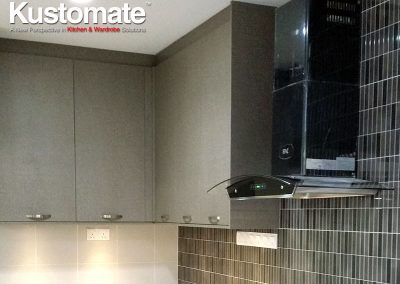 Concrete Kitchen Countertops With Melamine Cabinets - Wall Cabinets