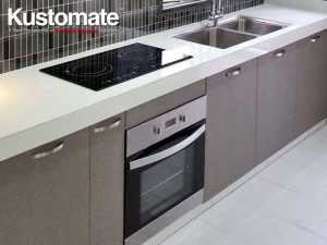 Concrete Kitchen Countertops With Melamine Cabinets - Kitchen Sink