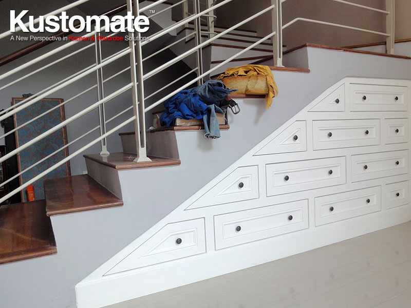 Drawer Type Classic Under Stair Cabinet Kustomate Cabinetry