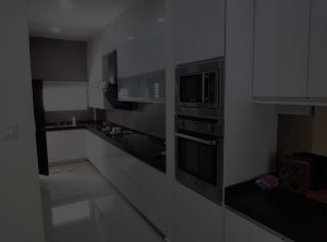 Solid Surface White Kitchen Cabinet Background