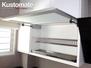 Matt Glass Open Top Kitchen Cabinet With Soft Close System