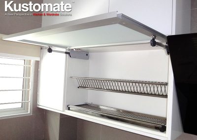 Matt Glass Open Top Kitchen Cabinet With Soft Close System