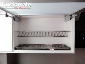 Matt Glass Open Top Kitchen Cabinet With Soft Close System