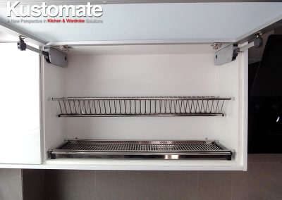 Matt Glass Open Top Kitchen Cabinet With Soft Close System