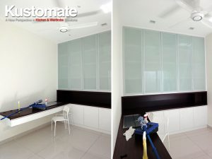 Study Room Built-in Bookcase, Storage Cabinet & Table Tops