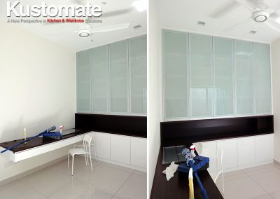 Study Room Built-in Bookcase, Storage Cabinet & Table Tops