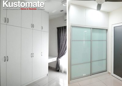 Built-in Solid White Melamine Swing Door Wardrobe & Sliding Wardrobe