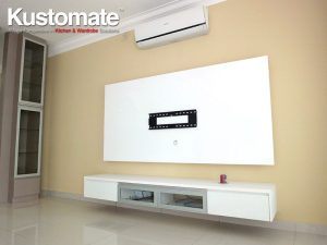 Solid White TV Wall Cabinet