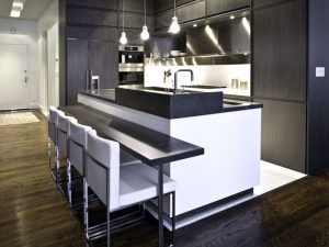 Solid Surface White Island Kitchen Design Ideas