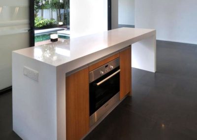 Solid Surface White Island Kitchen Design Ideas