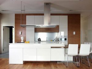 Solid Surface White Island Kitchen Design Ideas