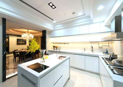 Solid Surface White Island Kitchen Design Ideas