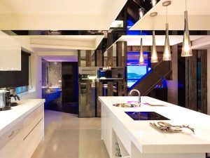 Solid Surface White Island Kitchen Design Ideas