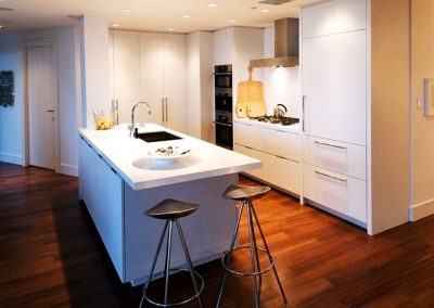 Solid Surface White Island Kitchen Design Ideas
