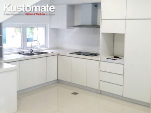 Pure White Melamine Kitchen Cabinet Design Residential House 01