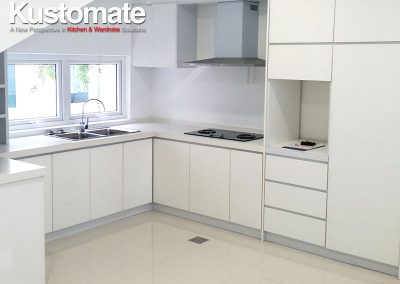 Pure White Melamine Kitchen Cabinet Design Residential House 01