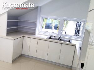 Pure White Melamine Kitchen Cabinet Design Residential House 02
