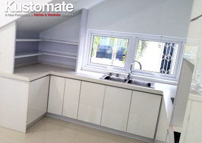 Pure White Melamine Kitchen Cabinet Design Residential House 02