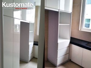 Pure White Melamine Kitchen Cabinet Design Residential House 05