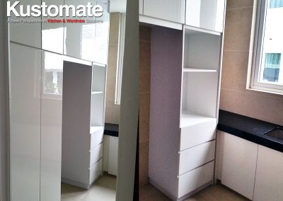 Pure White Melamine Kitchen Cabinet Design Residential House 05