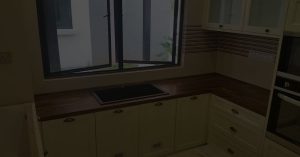 Solid Wood Classic Kitchen Cabinet Design Background
